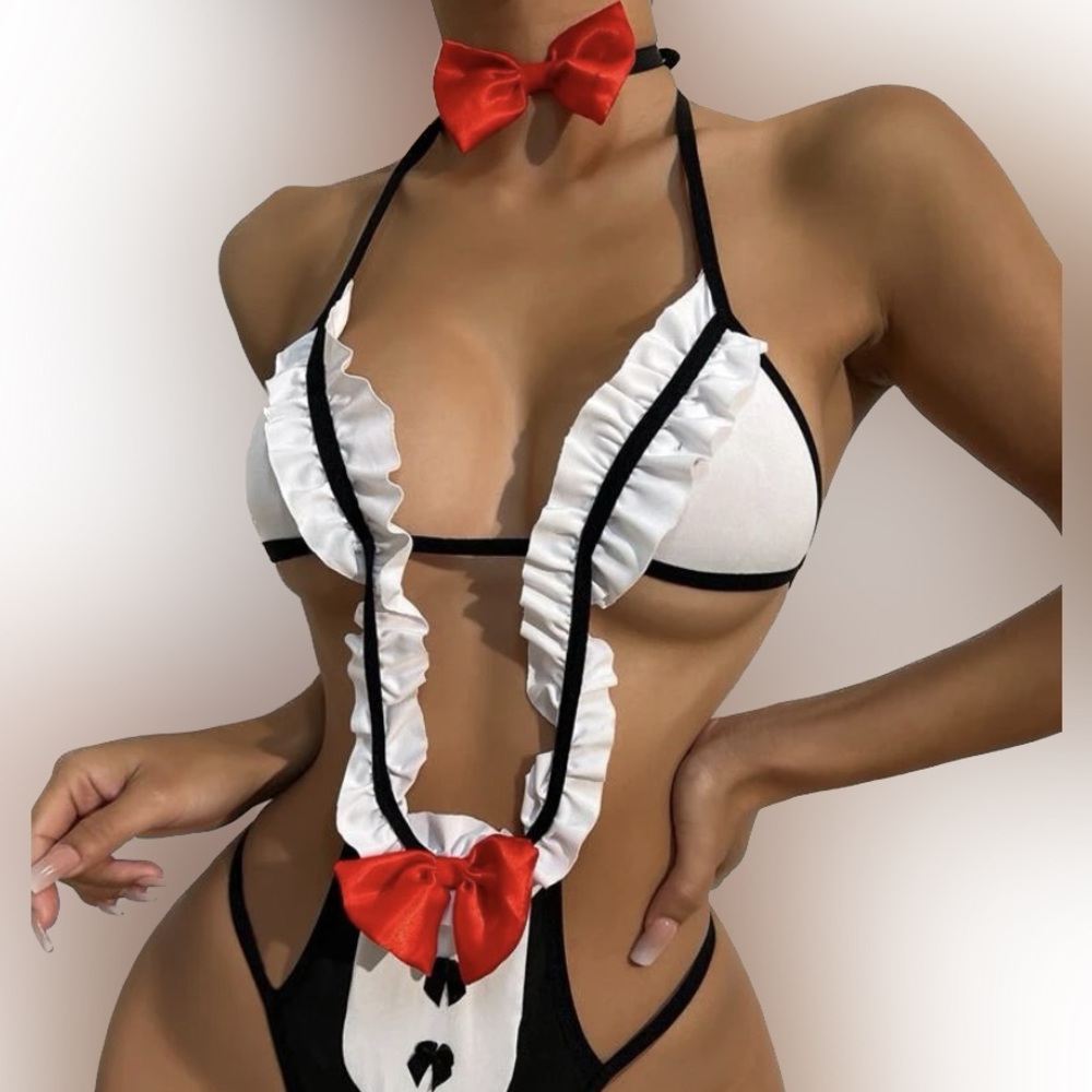 Hot & Spicy Tuxedo Bodysuit Lingerie